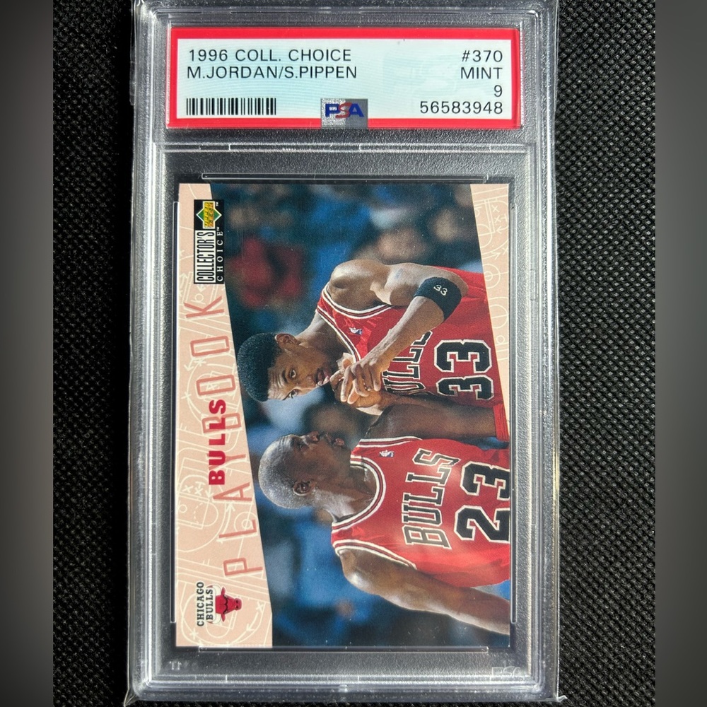 1996 Collector's Choice #370 Michael Jordan Scottie Pippen HOF Bulls PSA 9 Mint
